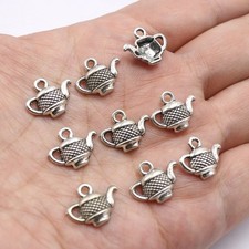 50PCS Tibetan Silver Teapot Charms - 15x13mm Alloy Pendants for DIY Jewelry