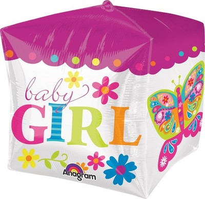 Anagram International Sweet Baby Girl Cubez Balloon Pack, 15'', Multicolor