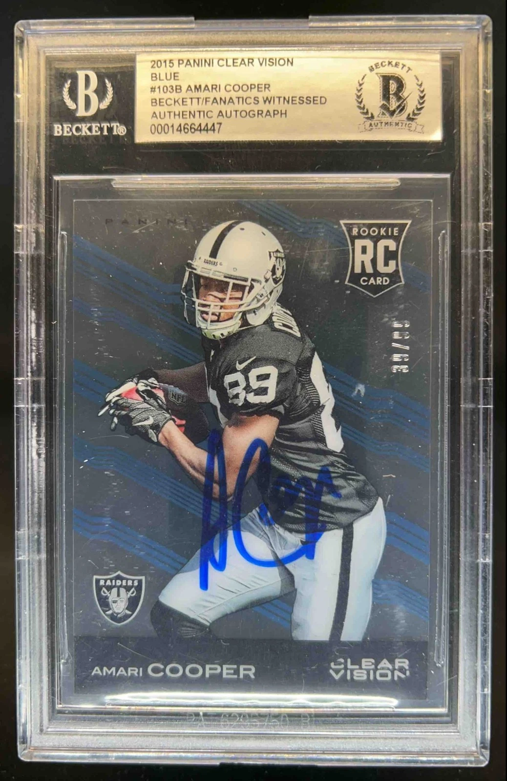 Amari Cooper Panini Clear Vision Rookie Vision #RV3 Blue