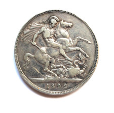 1892 Victoria Jubilee Head Crown-Great Condition. 925 Sterling Silver