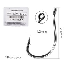 100pcs Circle Fishing Hooks 1# 1/0 5/0 Ultra Sharp Carbon Steel Octopus Offset