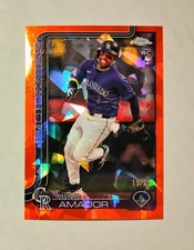 Adael Amador 2025 Topps Chrome Sapphire RC ORANGE REFRACTOR 19/25  #255 Raw Y6
