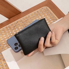 WOMEN KEY RING MINI PURSE COIN SMALL CHANGE BAG CARD WALLET POUCH ZIP UP CASE