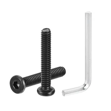 12Pcs 1/4-20x1-1/2" Furniture Bolt Nut Hex Socket Drive Round Head Screw