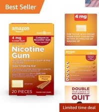 Nicotine Polacrilex Coated Gum, 4 mg Cinnamon Flavor   20 Pieces for Quitting