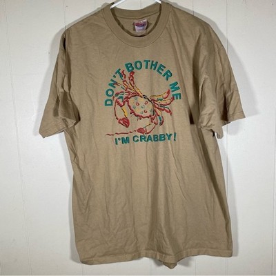 Vintage Tan don't bother me I'm crabby Graphic tourist Tee size XL unisex
