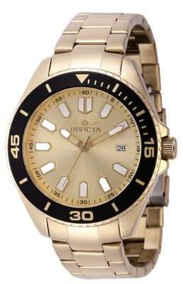 NEW Invicta Pro Diver Men s 43mm Gold Stainless Steel Quartz Watch 46317