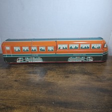 Vintage Wolverine Tin Litho Express Train Toy Wood Wheels 17" Dining Observation