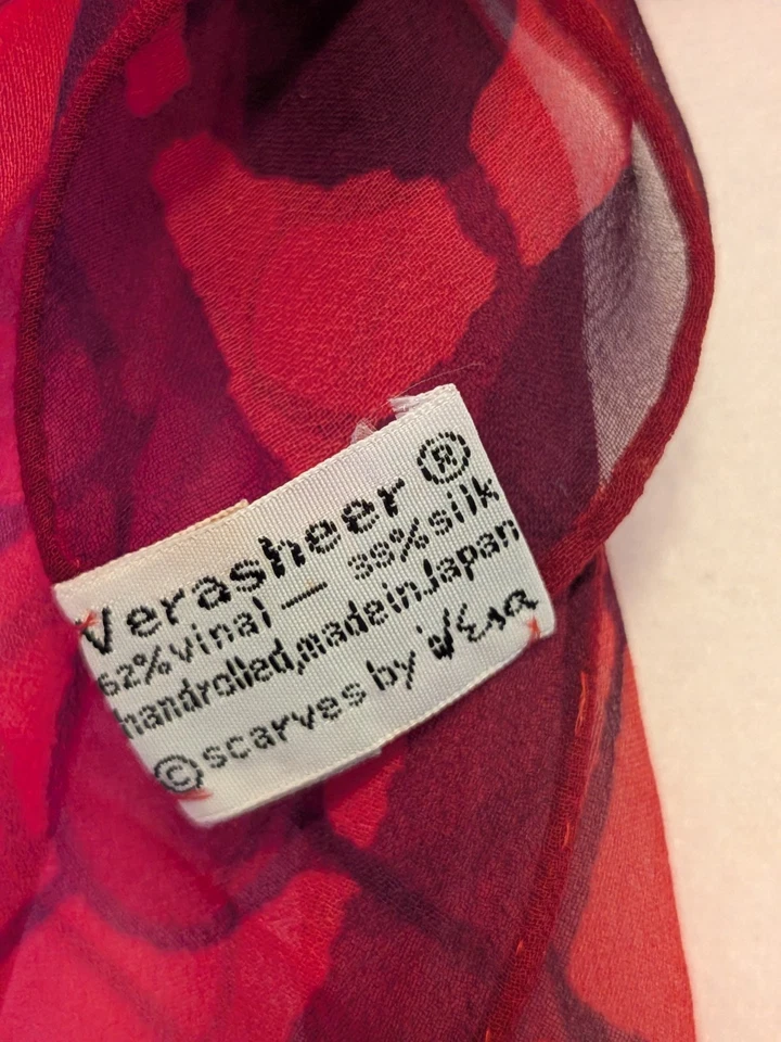 Bufanda Por Vera - Verasheer De Colección Años 60 Estilo Mod Rojo Negro Círculos Academia CorpCor Foto 3 de 4