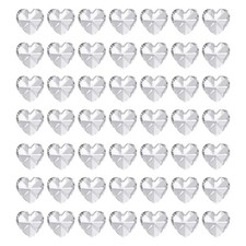 K9 Crystal Heart Beads 1 Holes Pendants, 50 Pack 14mm, Clear