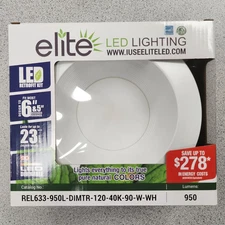 Elite LED Recessed Retrofit Lights — Pack of 6