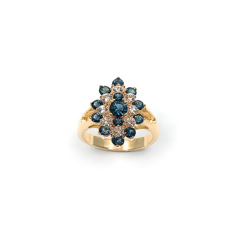 Bague marquise en plaqué or 18 carats et oxydes de zirconium taille 58