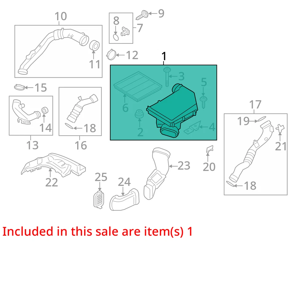 Air Cleaner 3.0L Turbo Fits 10-17 BMW 535i GT 2653963 - Image 3 of 4