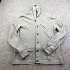 Polo Ralph Lauren Sweater Mens Large Gray Shawl Collar Cotton Knit Cardigan