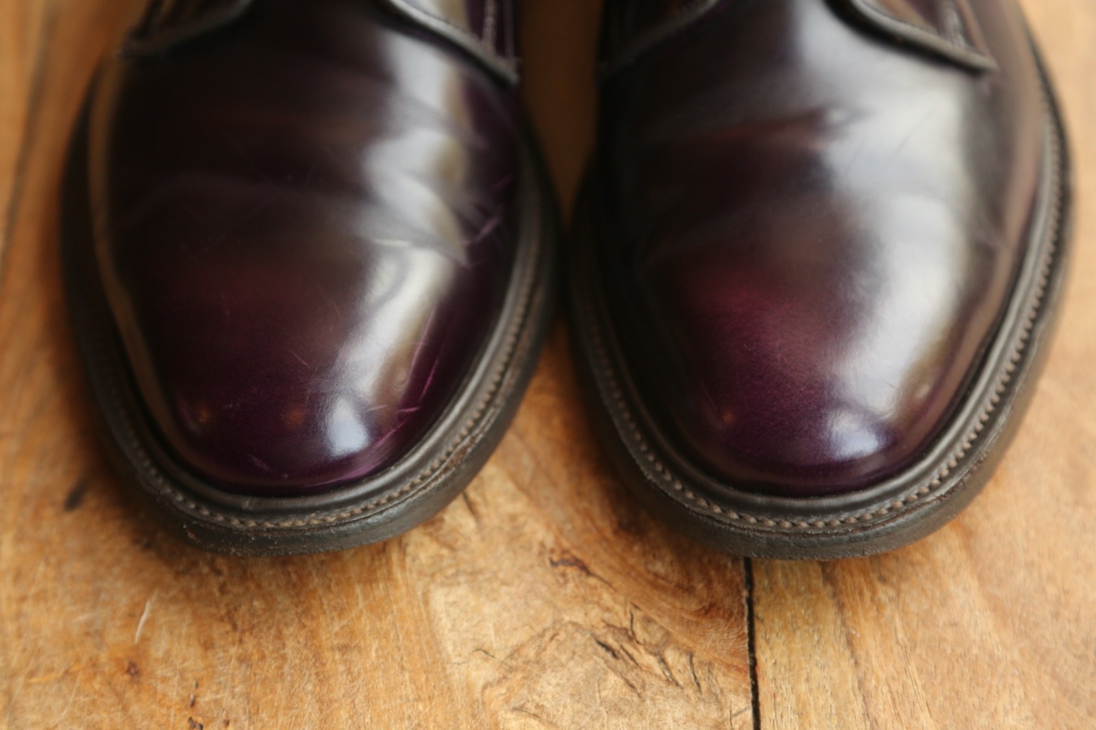 Tricker's Trickers Robert Purple Leather Derby Lace Up Shoes UK 8 US 9