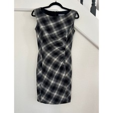 Classiques Entier Plaid Shift Mini Dress 100% Virgin Wool Womens Size 0 Preppy 