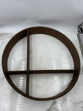 Round Wood Wall Shelf 24" Rustic Hanging Display Organizer 4 Section Shadow Box