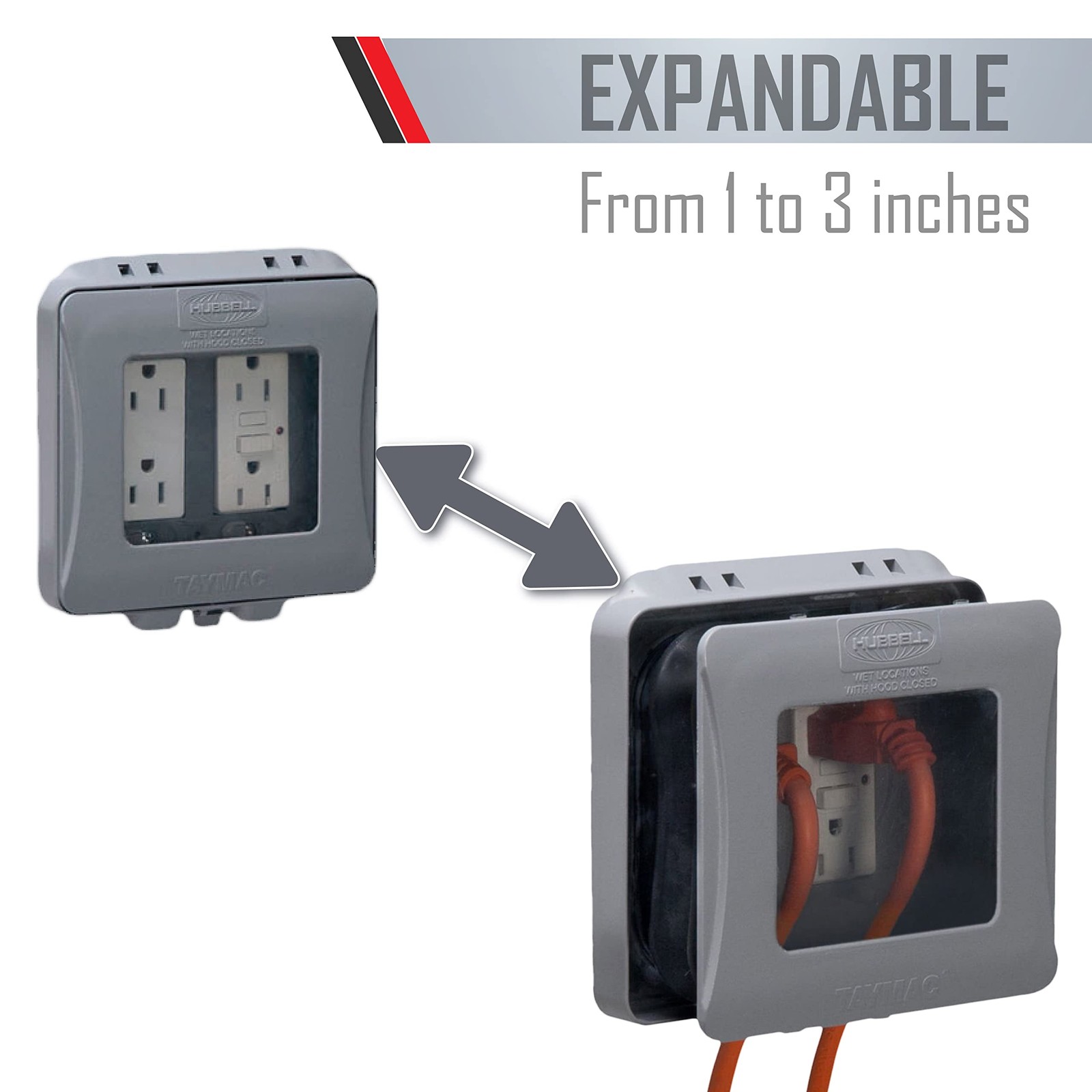 TayMac ML2500G Two-Gang Weatherproof Expandable Extra Duty In-Use Cover ...
