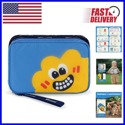 Compact Kid-Friendly First Aid Kit with Illustrated Guide for Home & Travel Use
