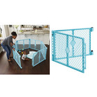Superyard 6-Panel Baby Play Yard with Extension - Aqua, USA Made, 34.4 Sq Ft