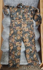 VTG  Mossy Oak Coveralls Mens Large Regular Fall Foliage Camo Hunting USA Made