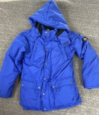 Nautica Youth Boy's Hooded Full Zip Jacket Size 14-16 L Blue Water Resistant