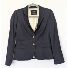 J.Crew Schoolboy Blazer Navy Blue Wool Gold Button Preppy 28233 FA11