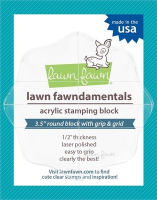 Lawn Fawn, Acryl-Stempelblock, 3.5'' round grip block with grid, 1 Stück