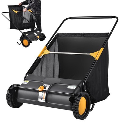 Lawn Sweeper Push Leaf Grass Collector 27'' 120L Capacity Adjustable