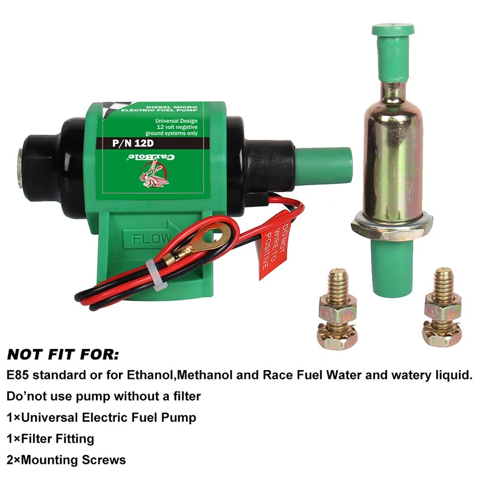 Micro bomba de combustible eléctrica universal en línea de 12 V CC para diésel 4-7 PSI baja presión Foto 4 de 4