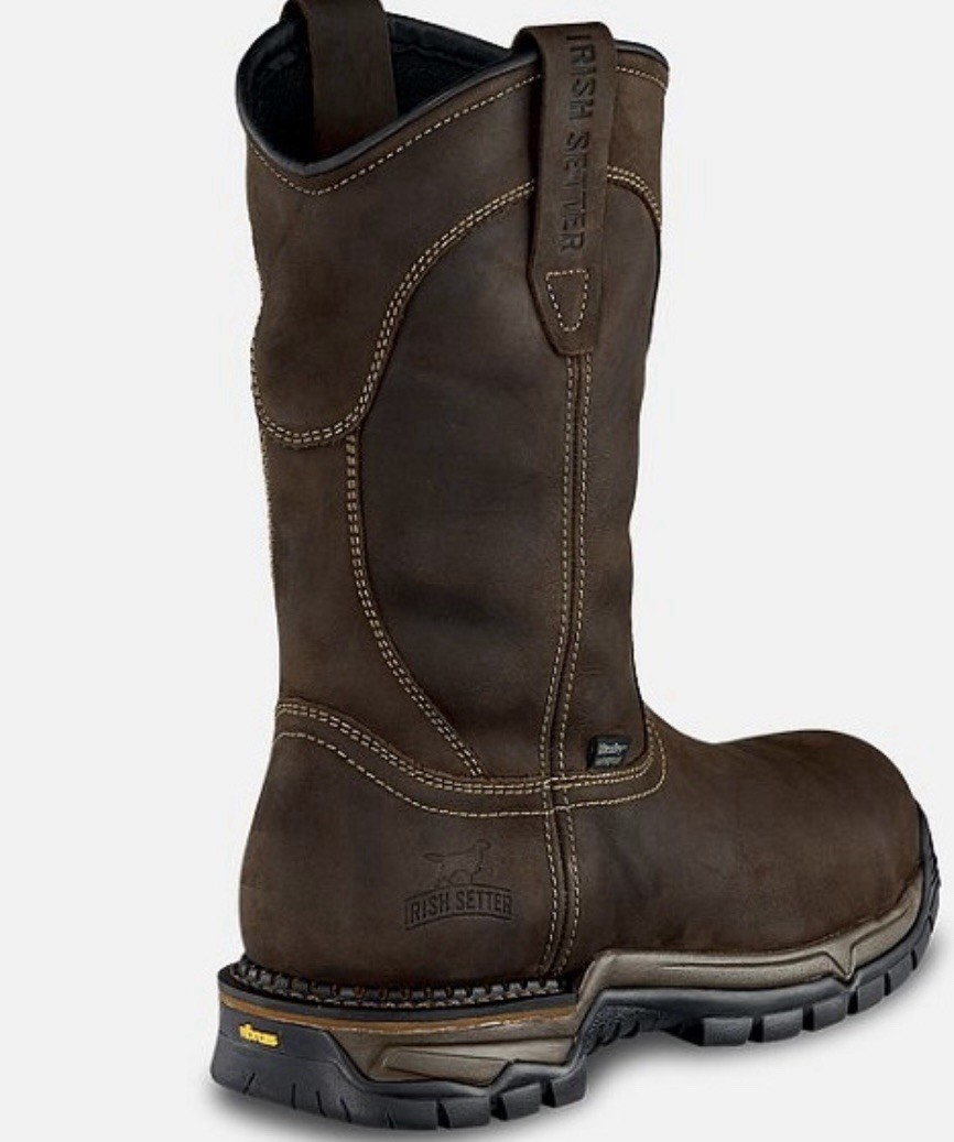 Irish Setter 83907 Men’s Wellington Work Boots Brown Leather Size 10D