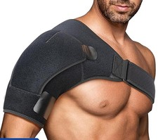 Stylish Black Adjustable Shoulder Brace - Small, Ideal for Sports Pain Relief