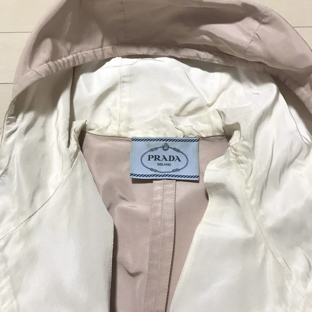 Autentica giacca con cappuccio Prada con cappuccio e cerniera in seta parka 44 felpa con cappuccio rosa