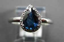 .92CT DIAMOND  AAA SAPPHIRE 14KT WHITE GOLD PEAR SHAPE  ROUND ENGAGEMENT RING