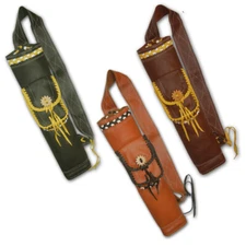 RECURVE/HORSE/COMPOUND/LONGBOW FINISHED LEATHER SHOULDER BACK ARROW QUIVER BAG