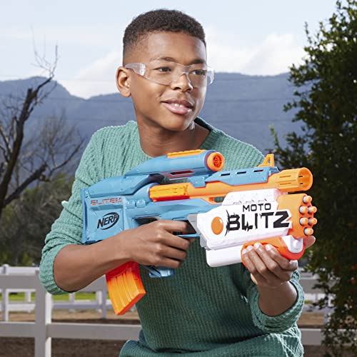 NERF Elite 2.0 Motoblitz Blaster with Scope, Motorized 10-Dart Blasting,  Airblitz 6 Darts, Outdoor Toys for 8 Year Old Boys & Girls