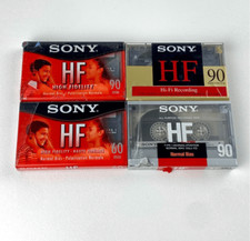 NEW Lot of 4 Sony HF 90  60 Minute Blank Audio Cassette Tapes High Fidelity F20