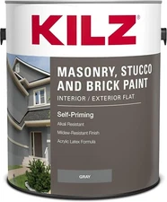 Self Priming Masonry Stucco Brick Paint Interior/Exterior Flat Gray 1 Gallon????