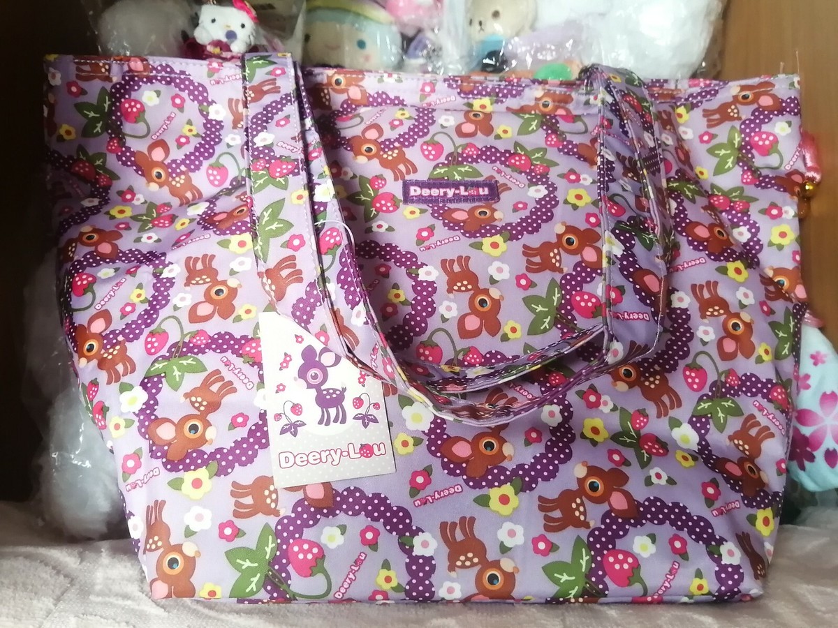 Vintage Sanrio Deery-lou Handbag Tote Card Drawstring Shoulderbag 