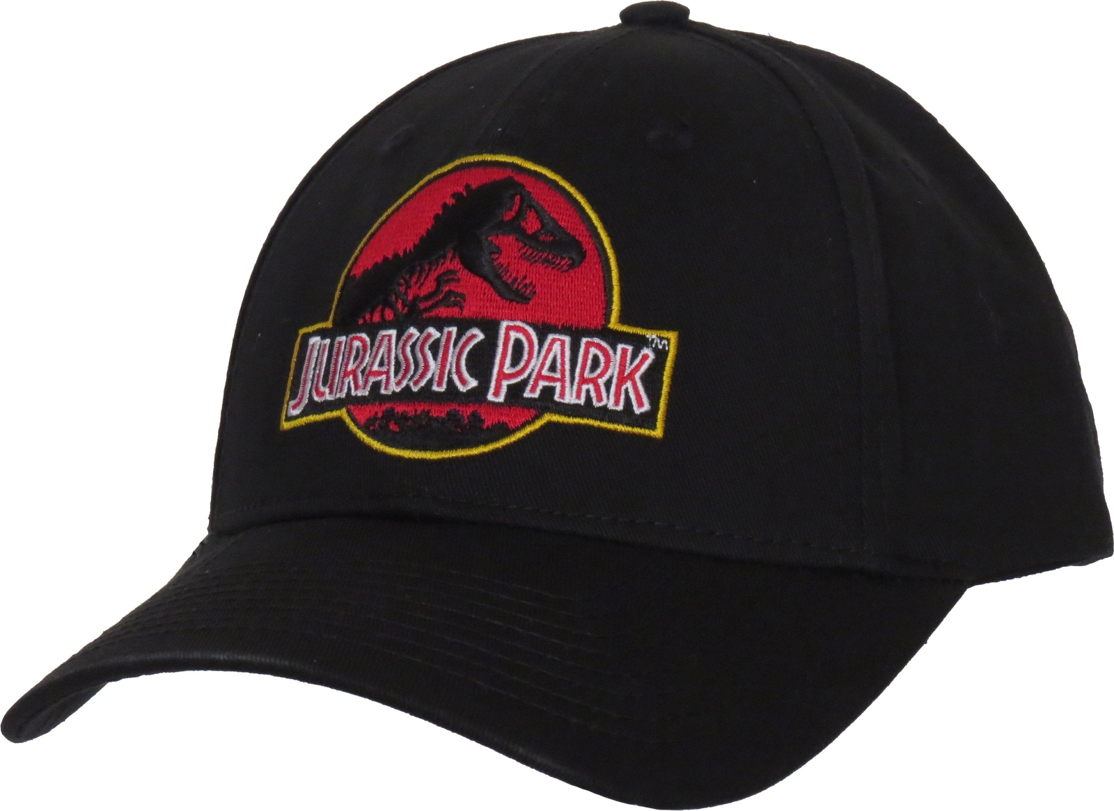 Gorra de béisbol negra ajustable con logotipo de Parque Jurásico