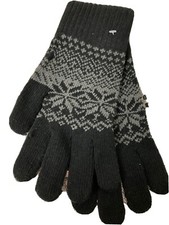 GLOVE Mens Black Knit Winter Gloves One Size NWT 