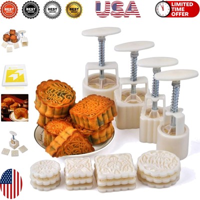 Mid-Autumn Festival Moon Cake Mould with 12 Stamps Family Baking