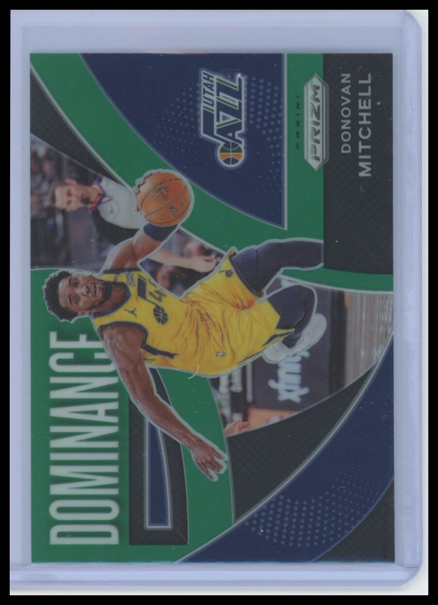 2021-22 Panini Prizm #11 Donovan Mitchell Dominance Prizms Green