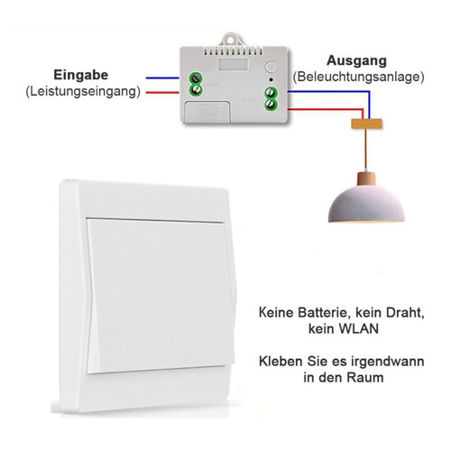 230V Mini Funk Empfänger 433mhz Funkschalter System Wandschalter Lichtschalter - Bild 11 von 20