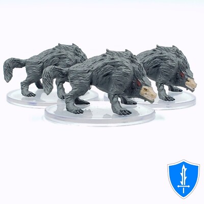 Worg x3 - Adventures from Baldur's Gate #24 D&D Icons of the Realms Miniature