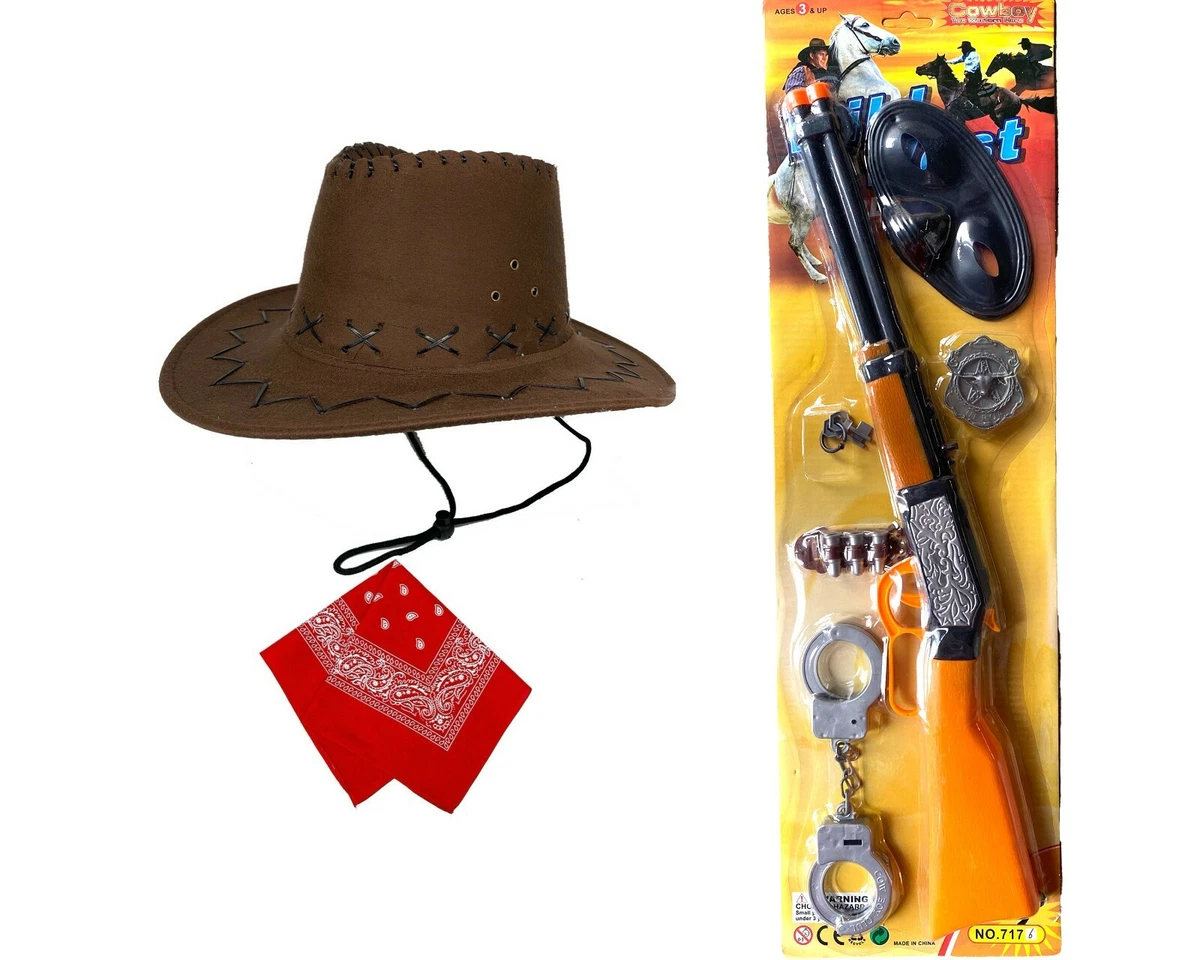 Kid Cowboy Dress Up Toy Full Set Sheriff Western Wild West Yr 3