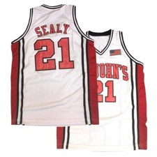 Throwback Malik Sealy 21 Basketball Jersey Sewn White Custom Names