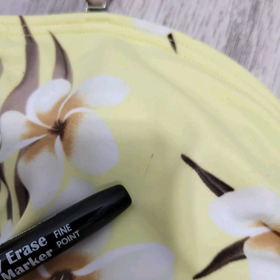 Top de bikini halter floral amarillo marrón Leilani traje de baño almohadillas extraíbles talla 12 nuevo Foto 4 de 4