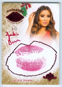 JACKIE DAWN "RED MISTLETOE KISS AUTOGRAPH #1/1" BENCHWARMER HOLIDAY