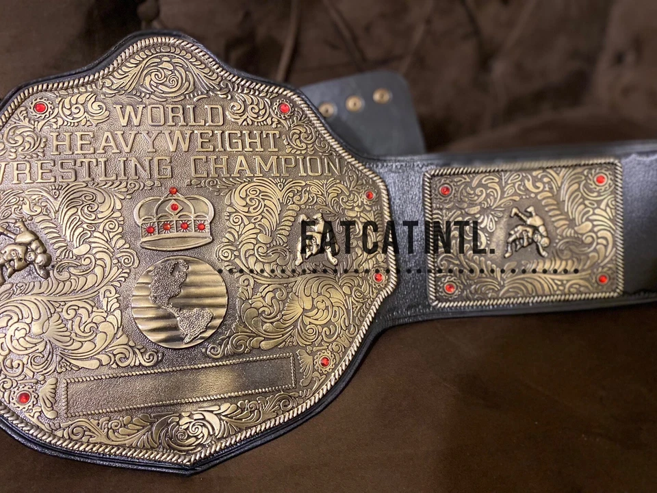 Nuevo Cinturón Antiguo Crumrine Big Gold Campeonato de Lucha Libre 6mm Herramientas Cuero Foto 3 de 4